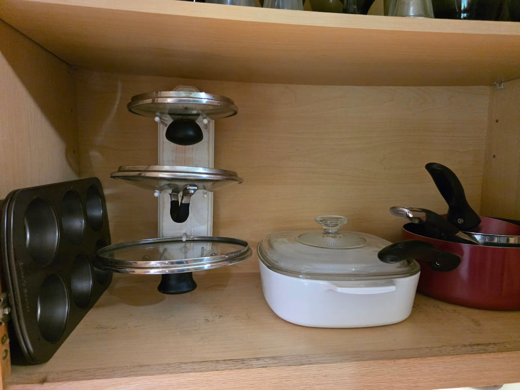 Wall-Mounted Pot Lid Holder & Cabinet Organizer - JADE Lid Grid