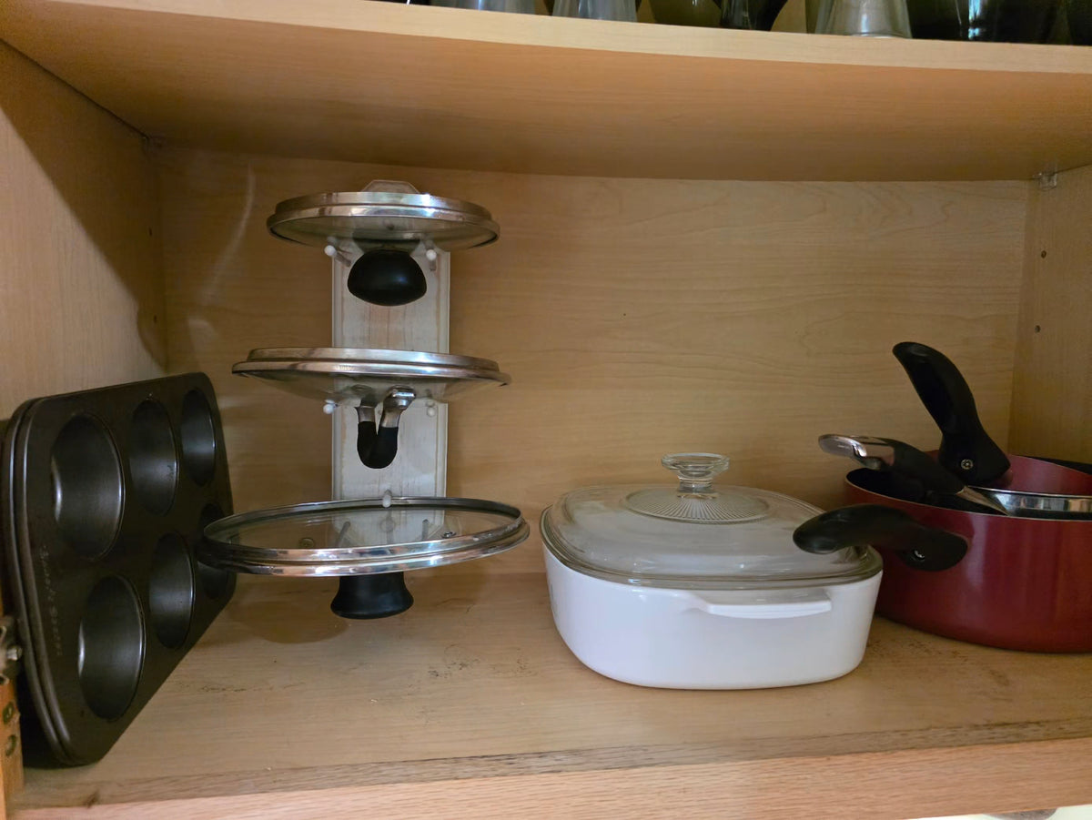 Wall-Mounted Pot Lid Holder & Cabinet Organizer - JADE Lid Grid