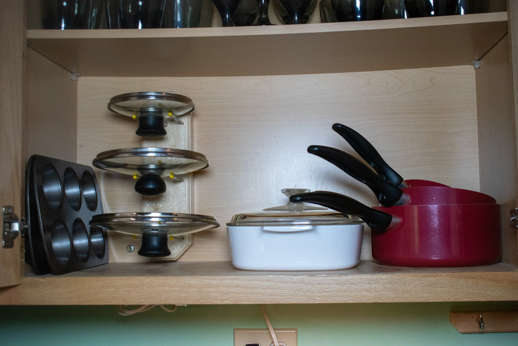 Wall-Mounted Pot Lid Holder & Cabinet Organizer - JADE Lid Grid
