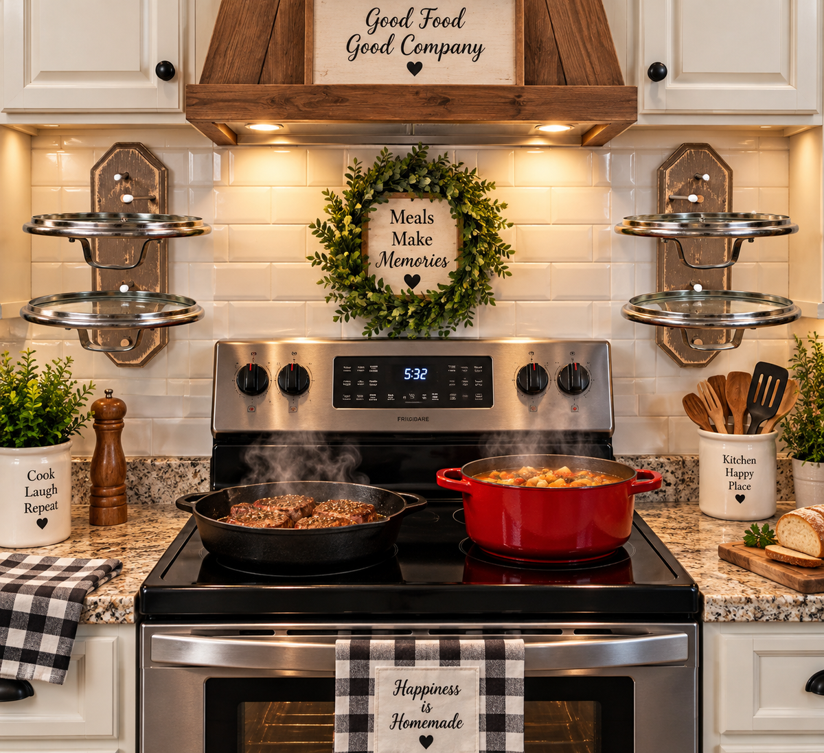 Three tier cooking lid holder that holds cooking lids upside down to prevent spillage of condensation on your counters and also frees up counterspace for meal prep. Very handy to have one on each side of your stove. They hold all shapes and sizes of lids, platters & cookie sheets. They can also be mounted inside cabinets to organize your cooking lids. (Brown option shown here)